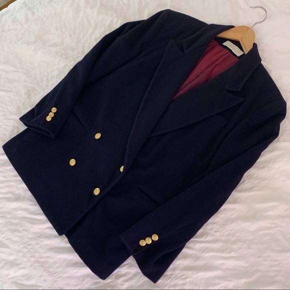 100% Cashmere Navy Blazer Jacket Vintage Stunning! - Picture 16 of 17